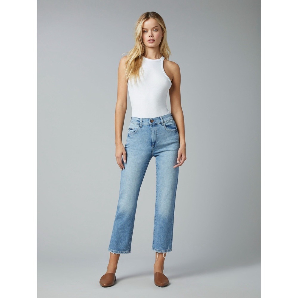 DL1961 Patti Straight High Rise Vintage Ankle Jeans Reef Light Blue Size 29 NEW